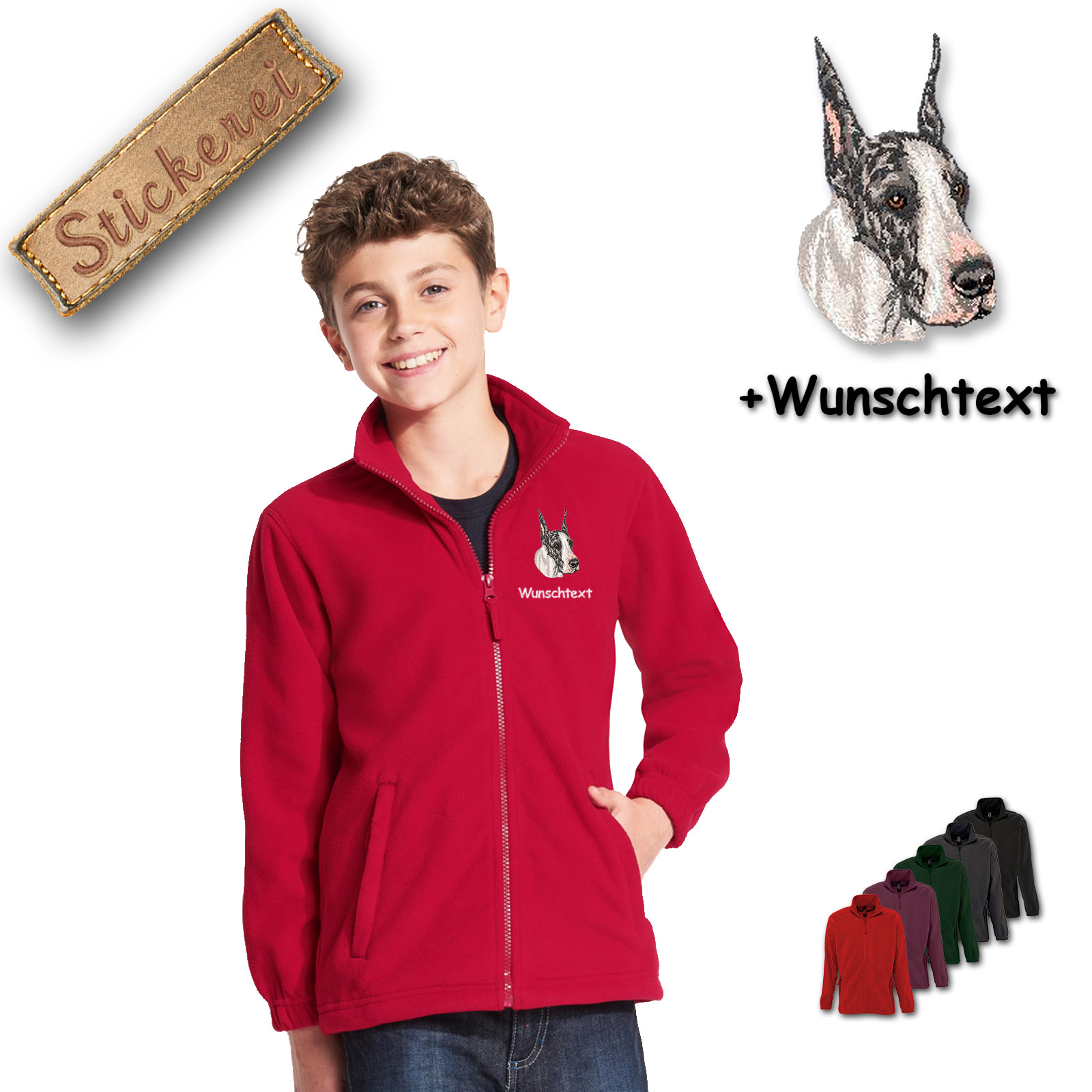 Kinder-Fleecejacke Dogge