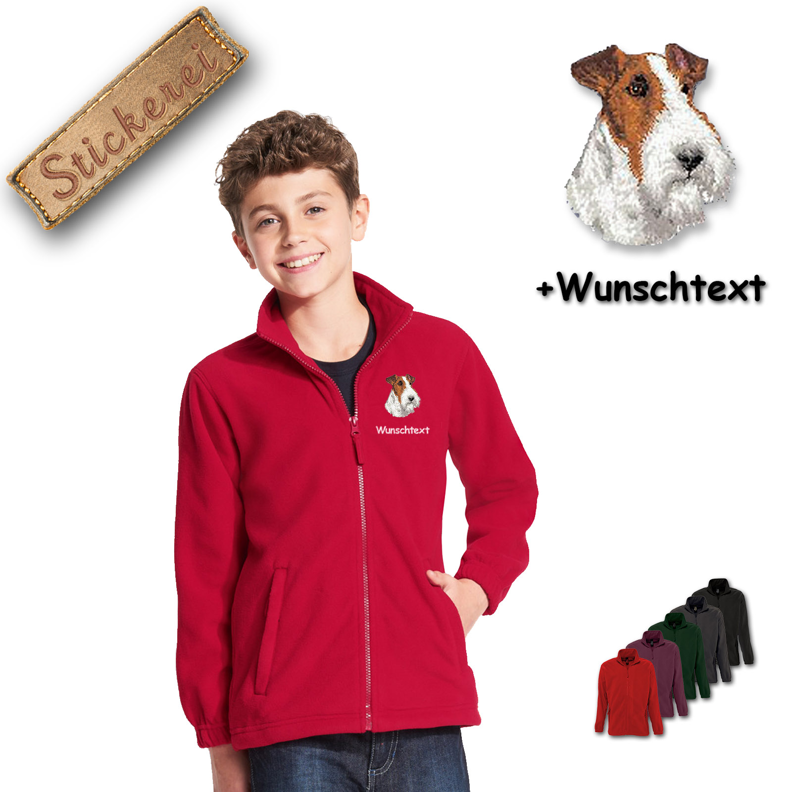 Kinder-Fleecejacke Fox Terrier