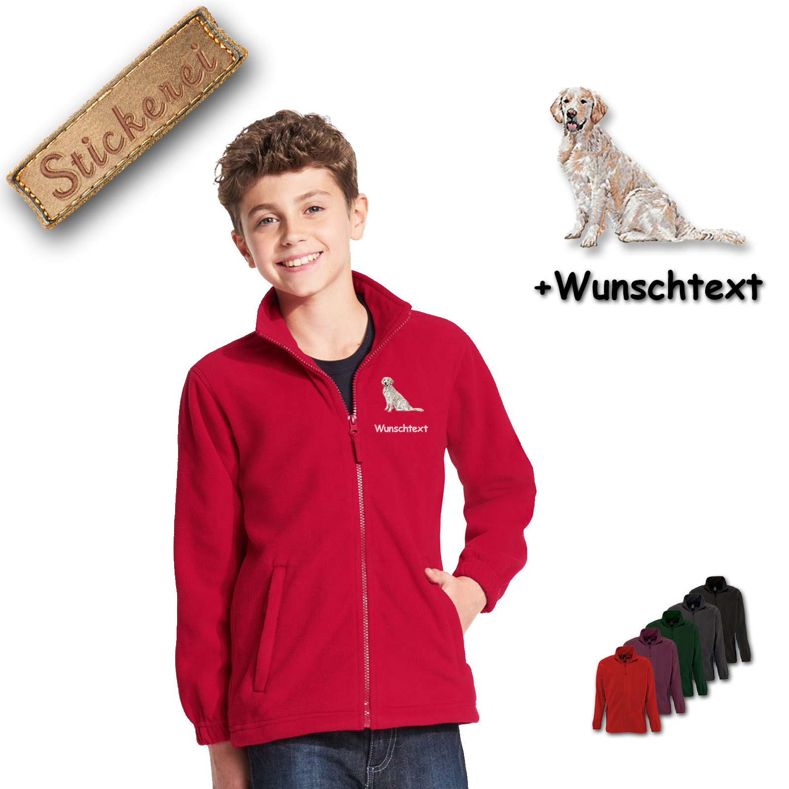 Kinder-Fleecejacke Golden Retriever