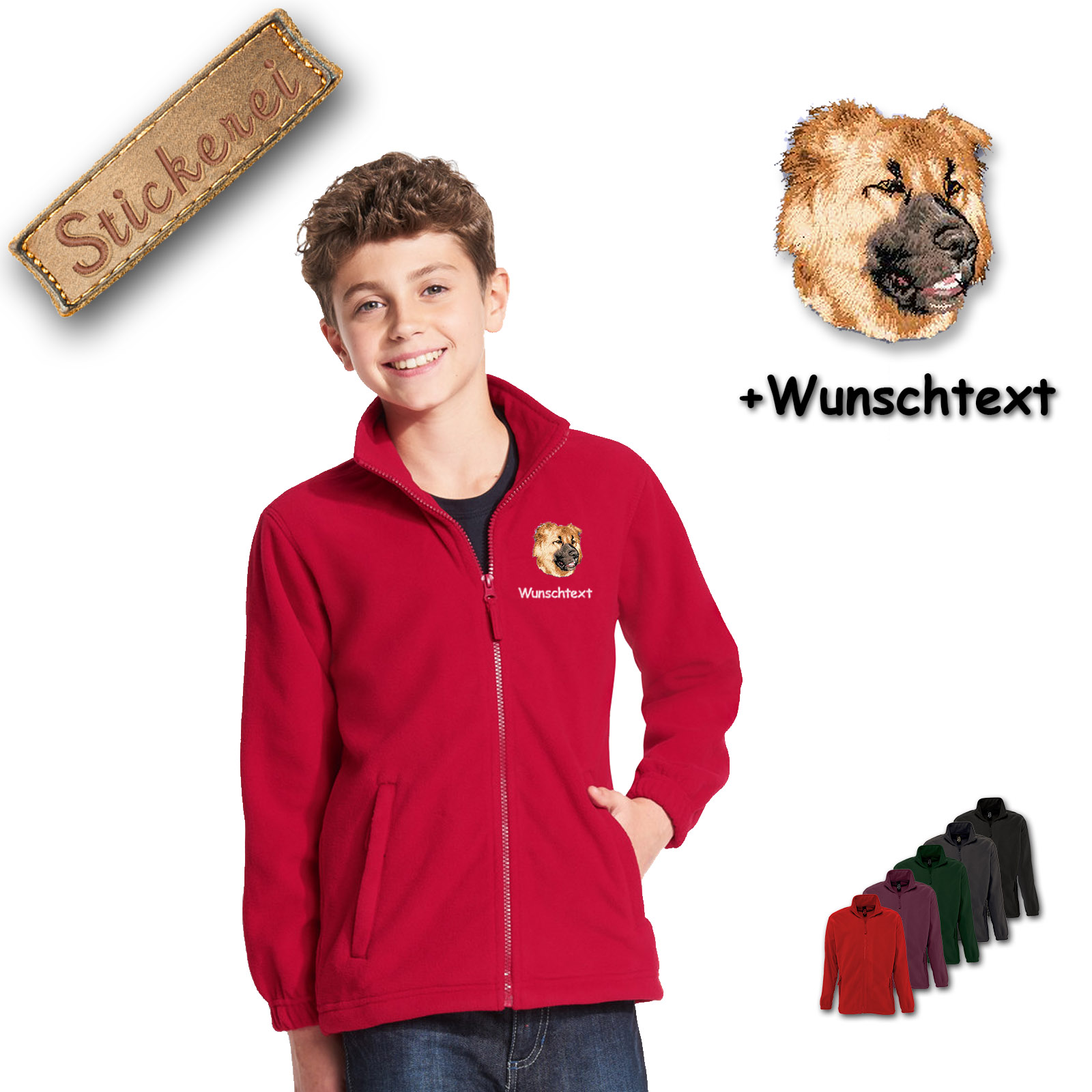 Kinder-Fleecejacke Kaukasischer Owtscharka