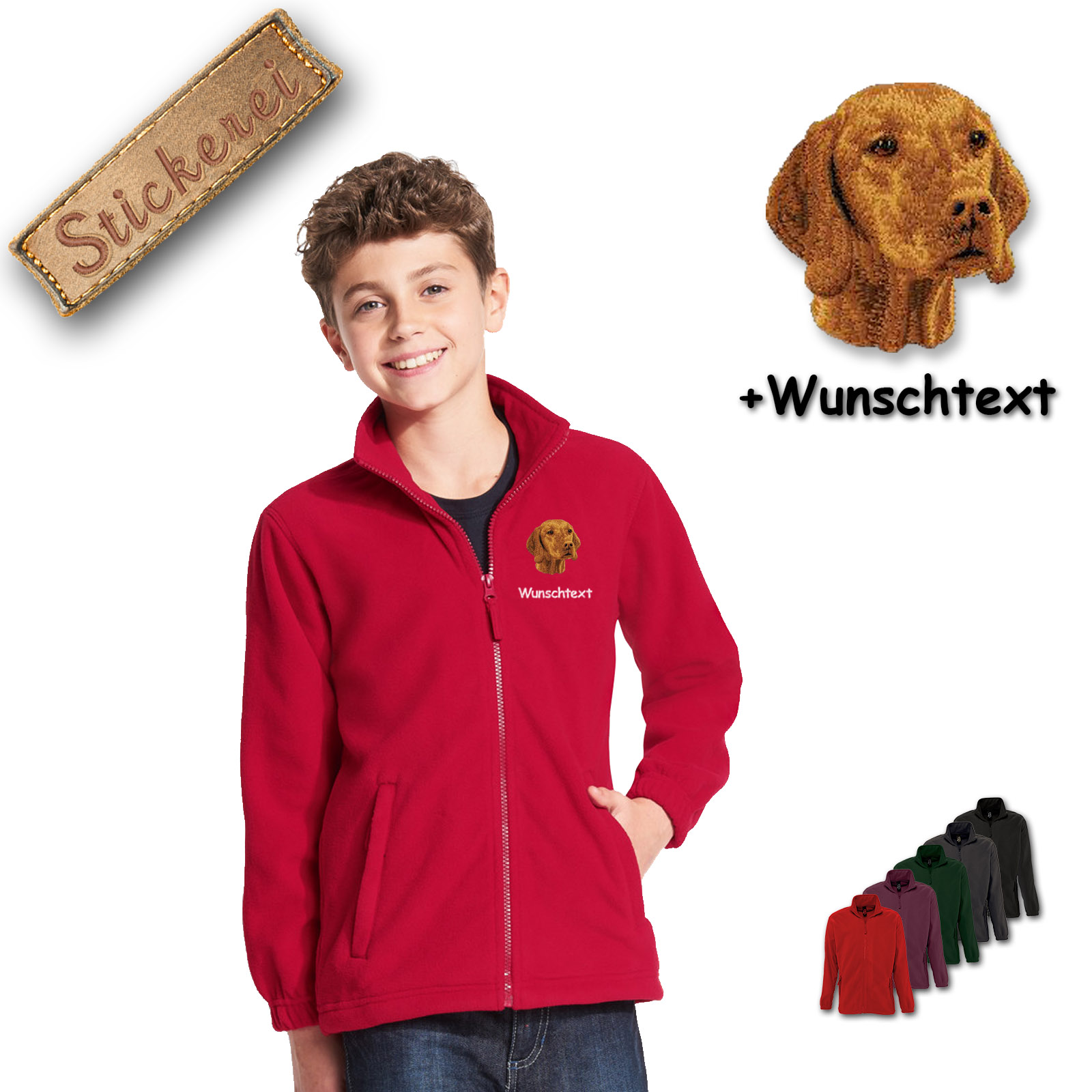 Kinder-Fleecejacke Magyar Vizsla