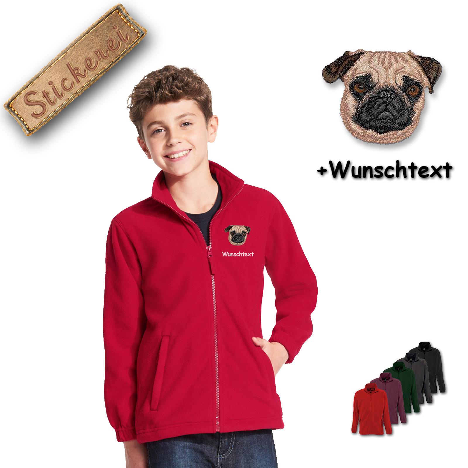 Kinder-Fleecejacke Mops