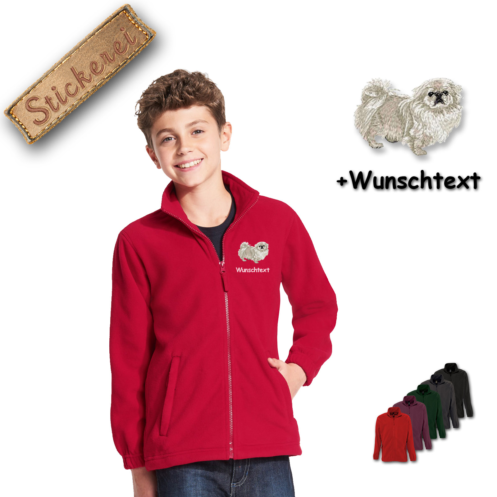 Kinder-Fleecejacke Pekingese
