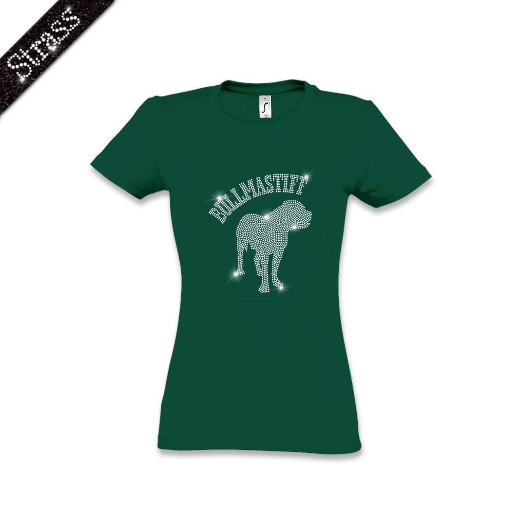 Damen Strass T-Shirt Bullmastiff – Bild 15