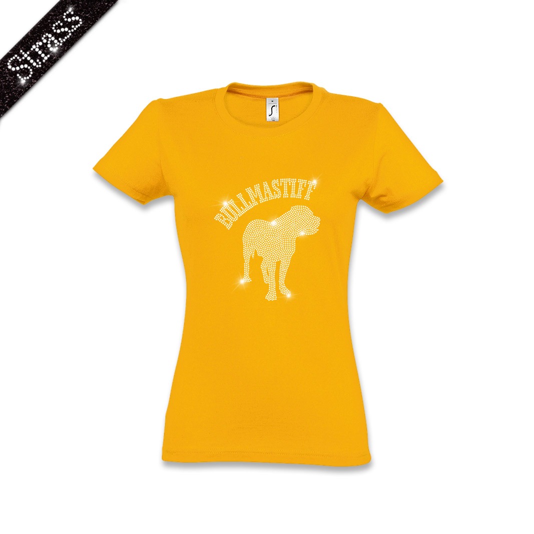 Damen Strass T-Shirt Bullmastiff – Bild 13