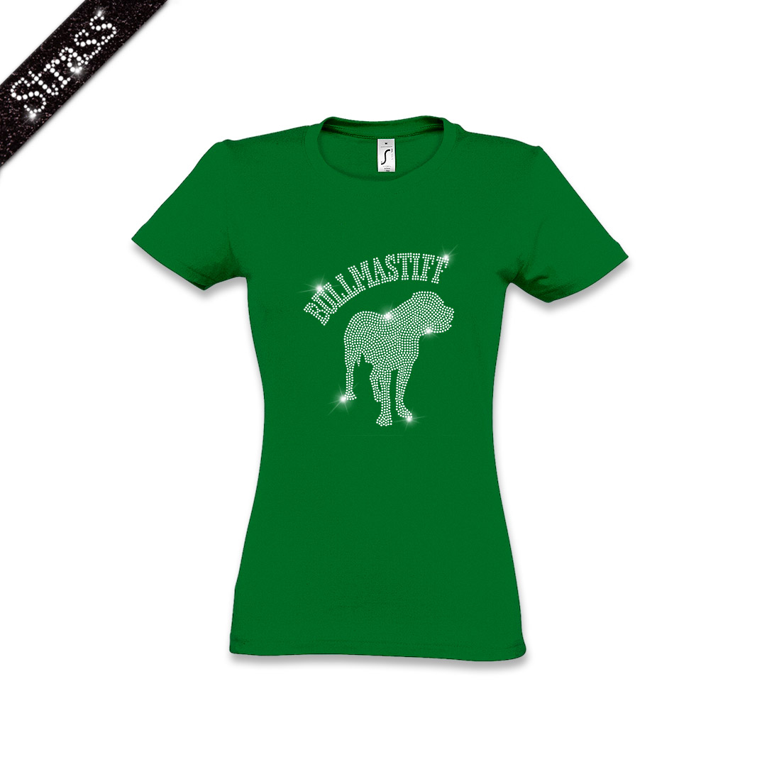 Damen Strass T-Shirt Bullmastiff – Bild 11