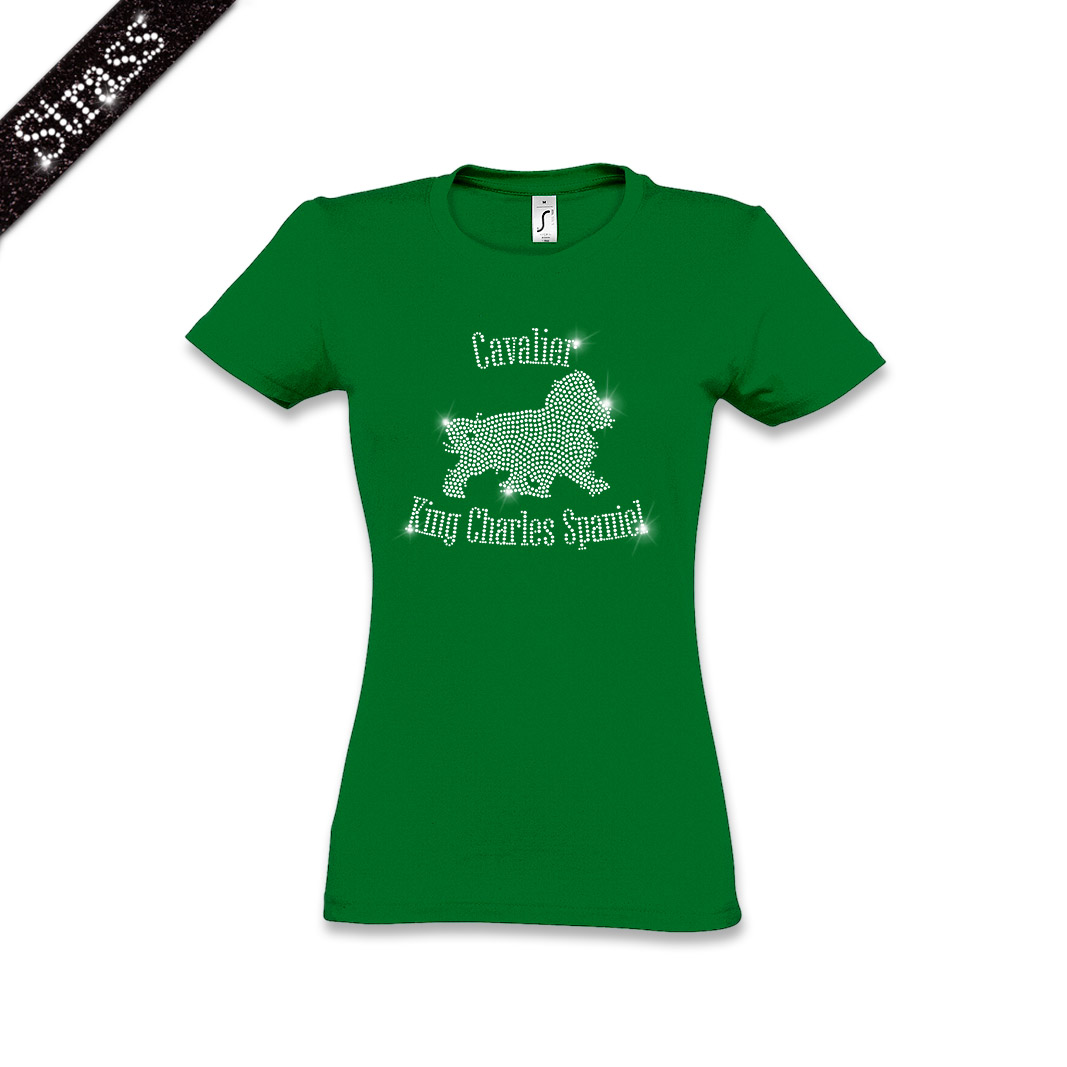 Damen Strass T-Shirt Cavalier King Charles Spaniel – Bild 7