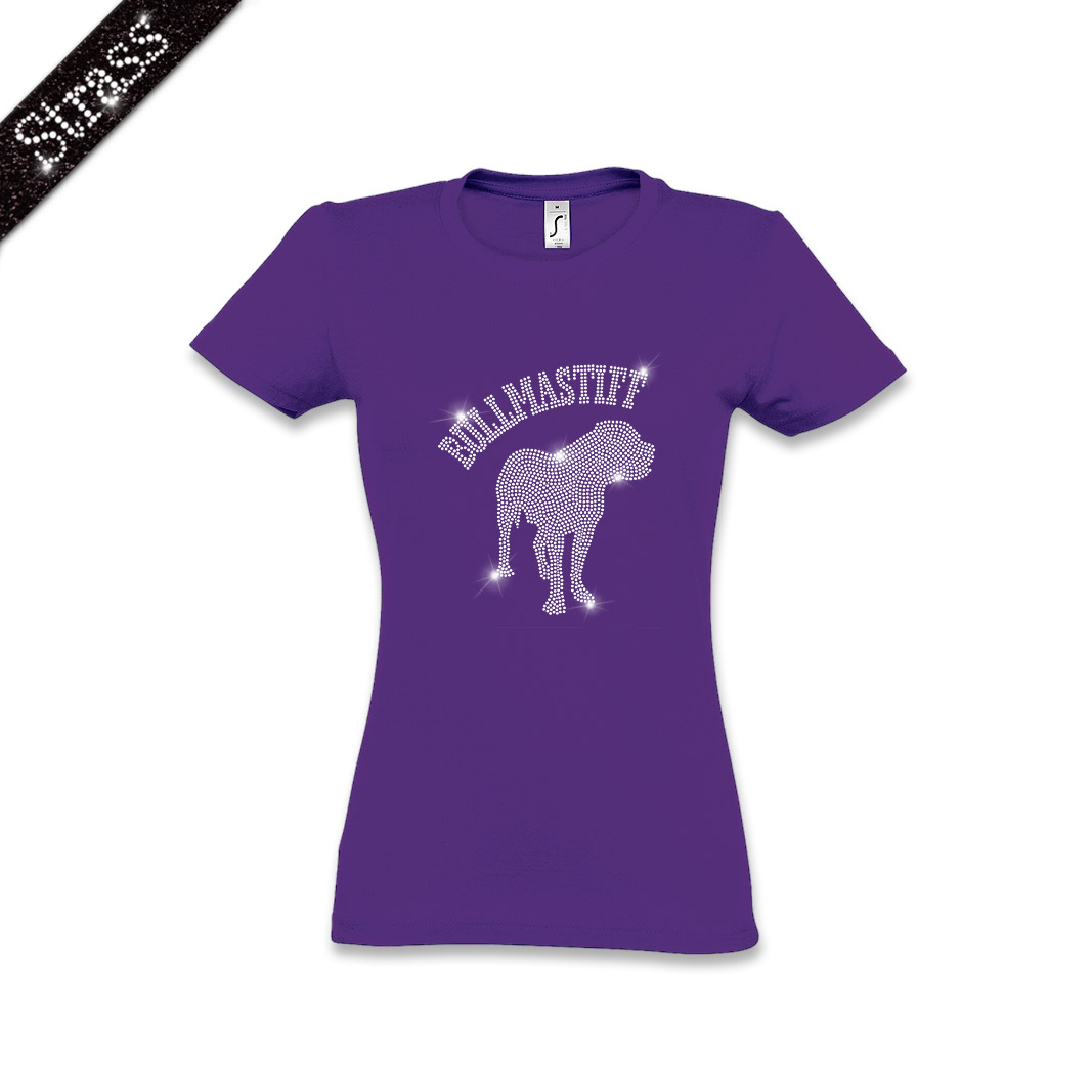 Damen Strass T-Shirt Bullmastiff – Bild 10