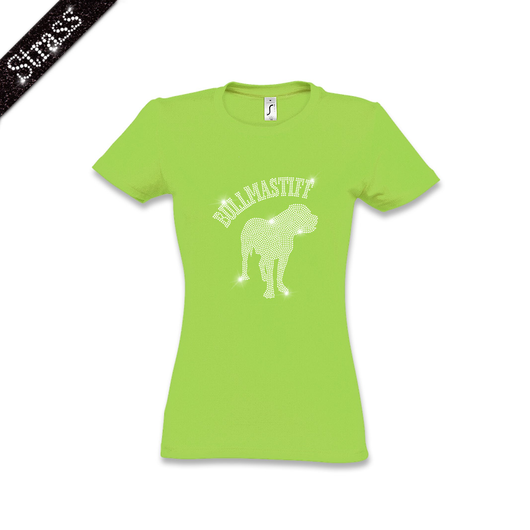 Damen Strass T-Shirt Bullmastiff – Bild 9