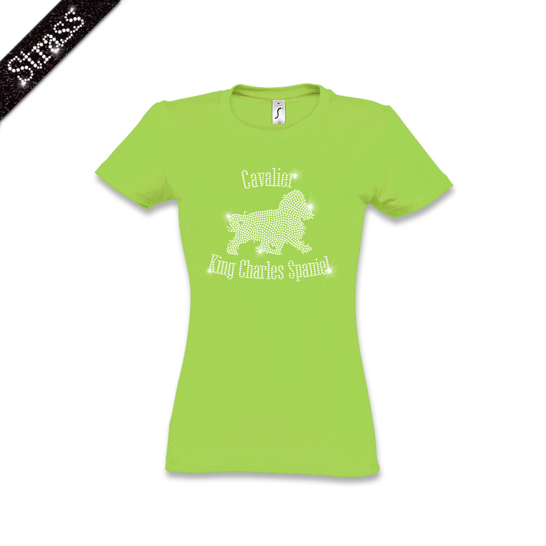 Damen Strass T-Shirt Cavalier King Charles Spaniel – Bild 9