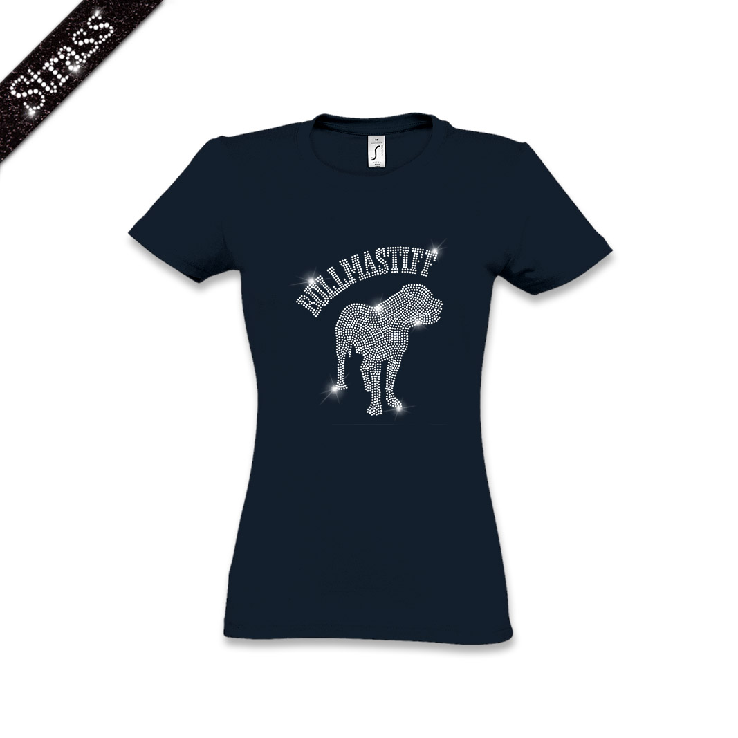 Damen Strass T-Shirt Bullmastiff – Bild 8