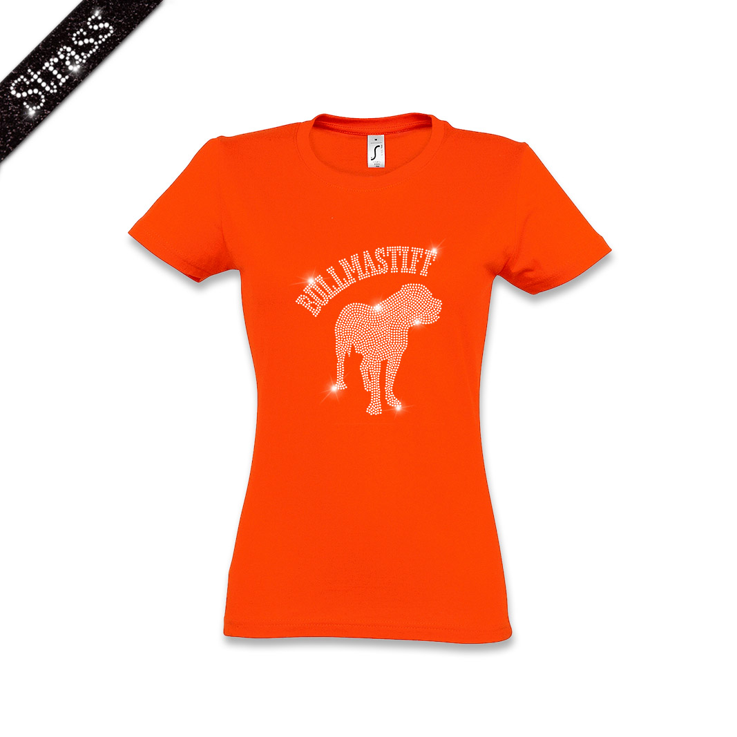 Damen Strass T-Shirt Bullmastiff – Bild 7