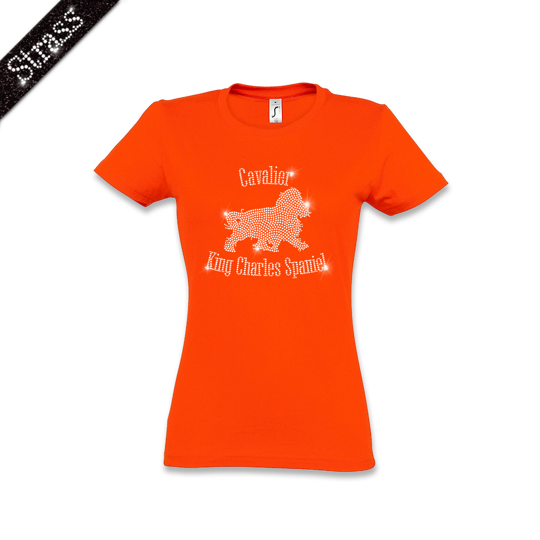 Damen Strass T-Shirt Cavalier King Charles Spaniel – Bild 11
