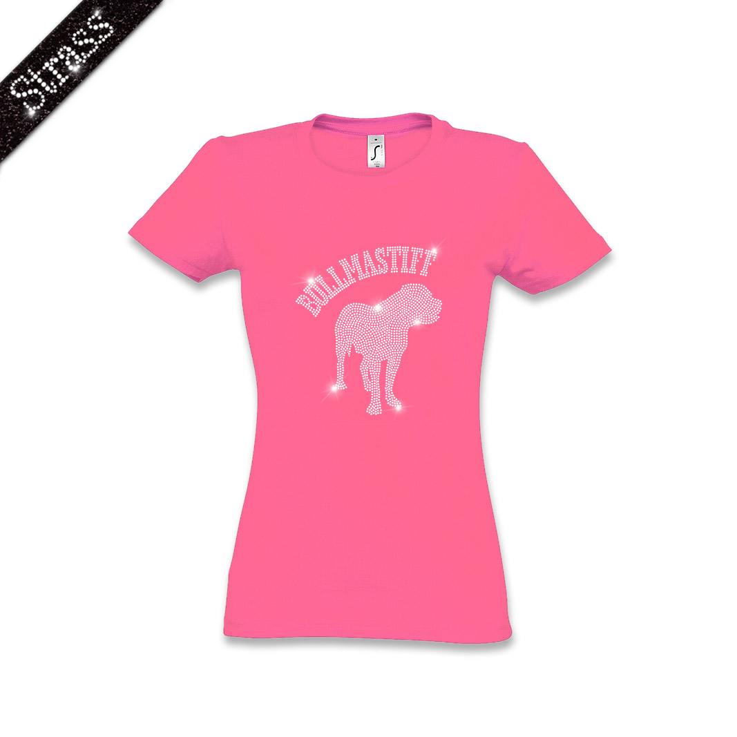 Damen Strass T-Shirt Bullmastiff – Bild 6