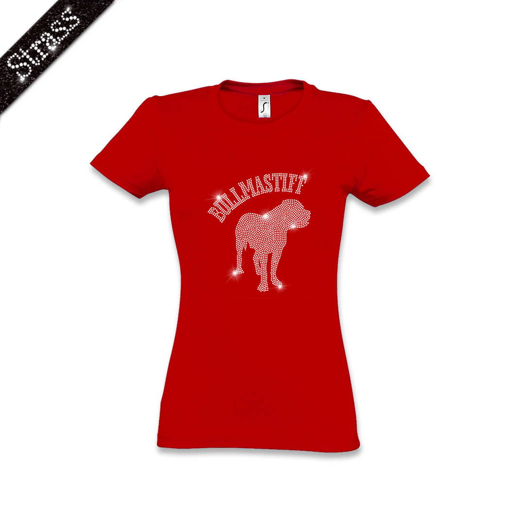 Damen Strass T-Shirt Bullmastiff – Bild 4