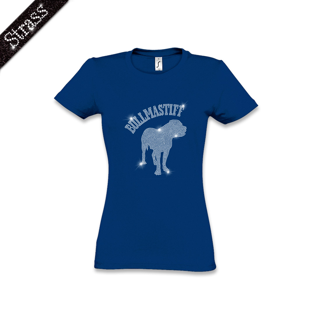 Damen Strass T-Shirt Bullmastiff – Bild 3
