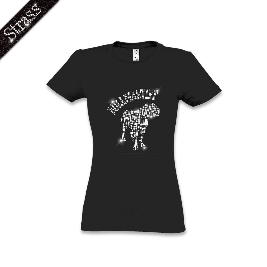 Damen Strass T-Shirt Bullmastiff – Bild 2