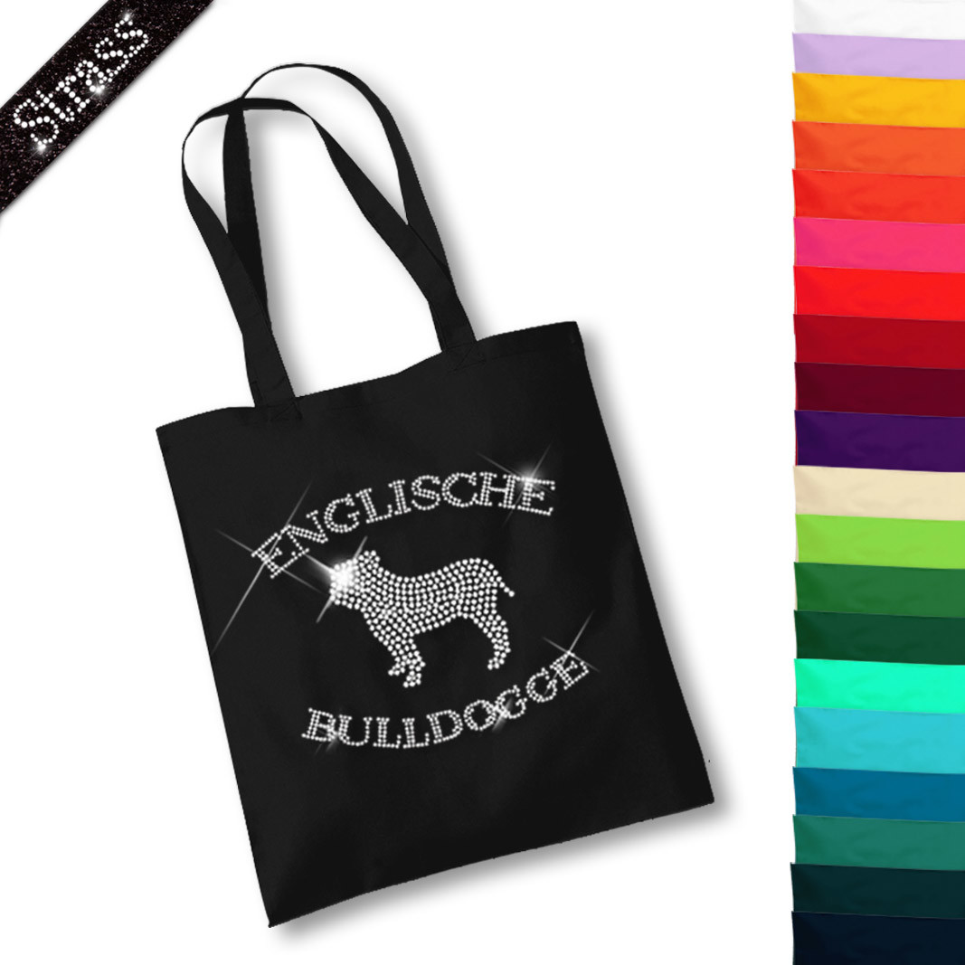Beutel Strass Englische Bulldogge