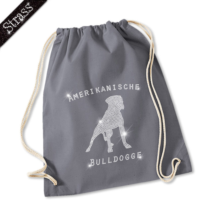 Strass Turnbeutel Amerikanische Bulldogge – Bild 4