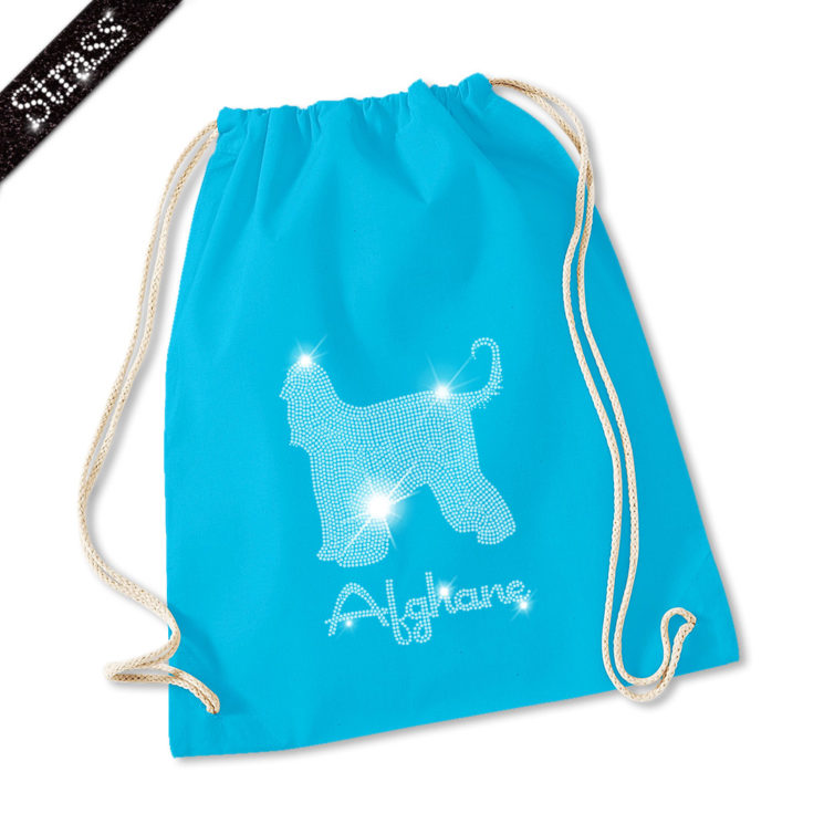 Strass Turnbeutel Afghanischer Windhund – Bild 5