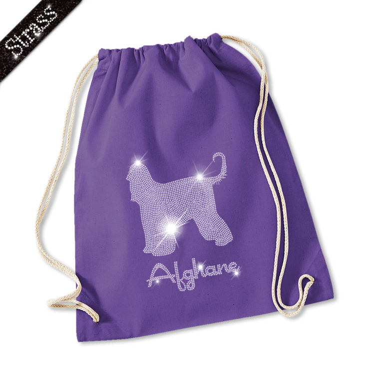 Strass Turnbeutel Afghanischer Windhund – Bild 6