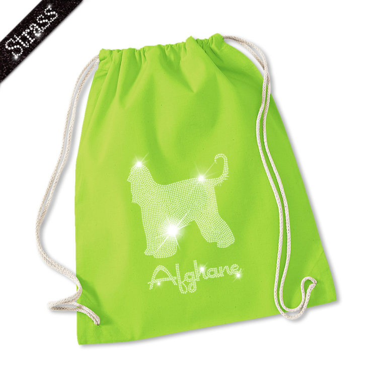 Strass Turnbeutel Afghanischer Windhund – Bild 7