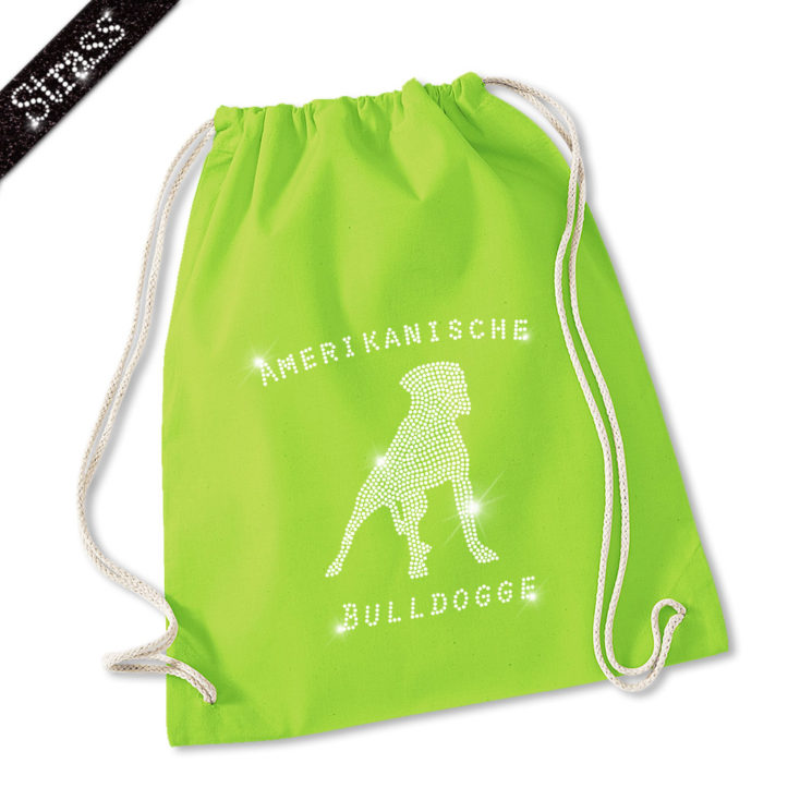 Strass Turnbeutel Amerikanische Bulldogge – Bild 7
