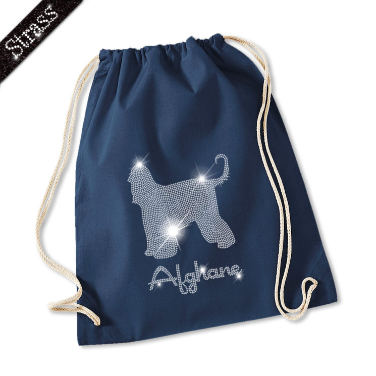 Strass Turnbeutel Afghanischer Windhund – Bild 8