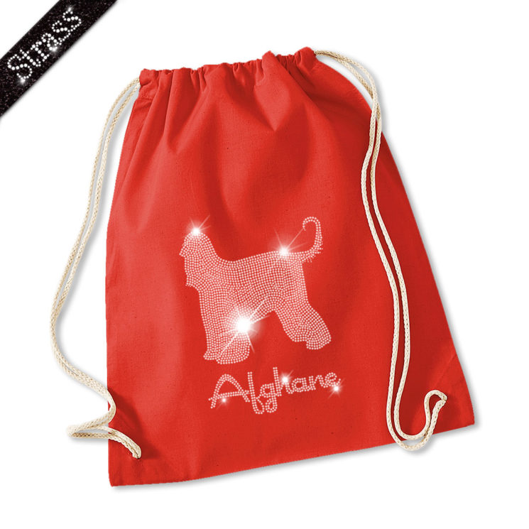 Strass Turnbeutel Afghanischer Windhund – Bild 10