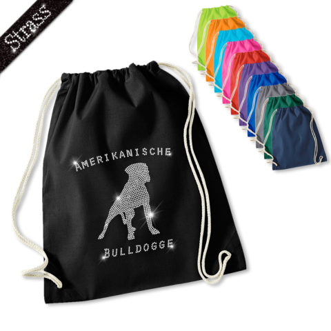 Strass Turnbeutel Amerikanische Bulldogge