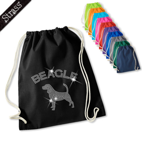 Strass Turnbeutel Beagle