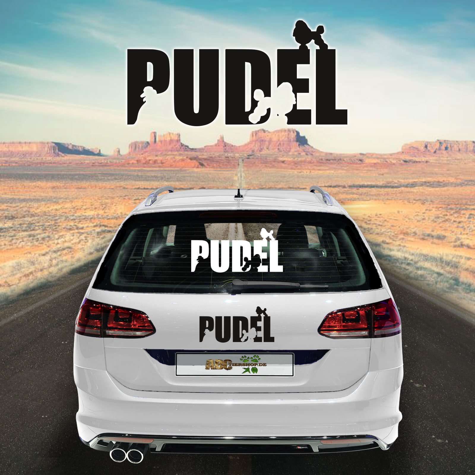 Autoaufkleber Pudel