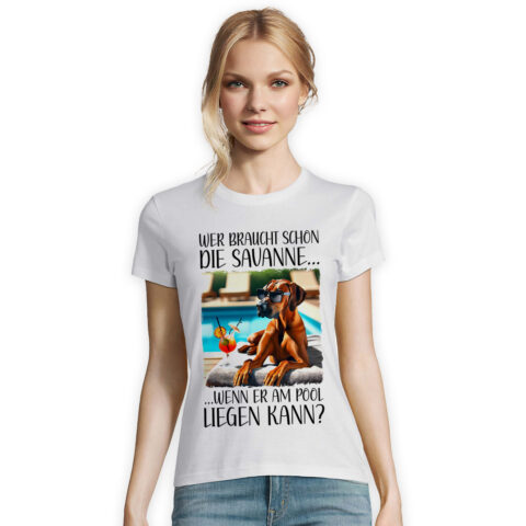 Damen T-Shirt Ridgeback "Pool" Weiß