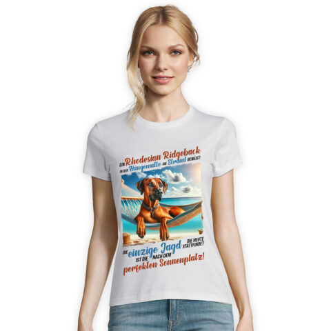 Damen T-Shirt Ridgeback "Sonnenplatz" Weiß