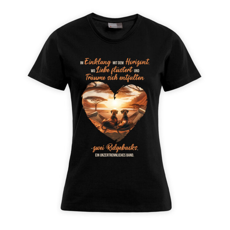 Damen T-Shirt Ridgeback "Unzertrennliches Band" Schwarz – Bild 2