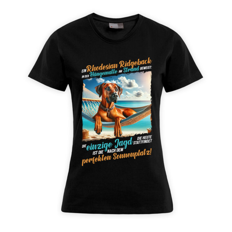 Damen T-Shirt Ridgeback "Sonnenplatz" Schwarz – Bild 2