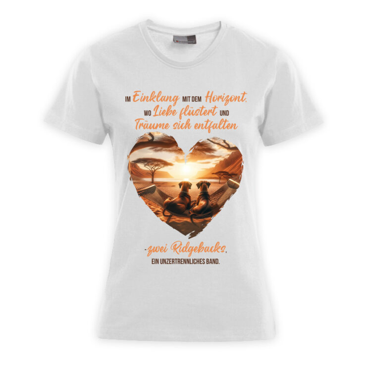 Damen T-Shirt Ridgeback "Unzertrennliches Band" Weiß – Bild 2