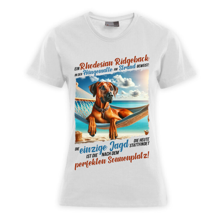 Damen T-Shirt Ridgeback "Sonnenplatz" Weiß – Bild 2