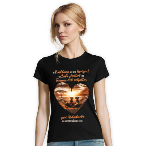 Damen T-Shirt Ridgeback "Unzertrennliches Band" Schwarz