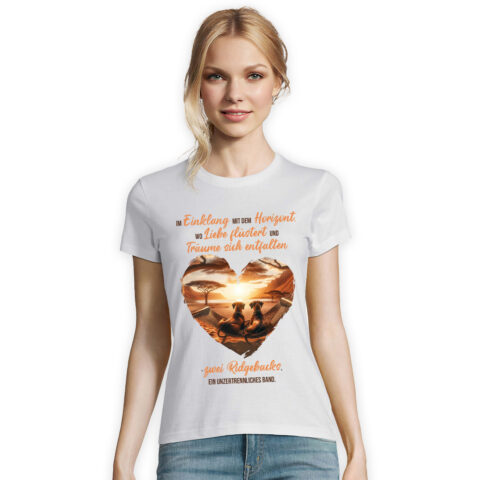 Damen T-Shirt Ridgeback "Unzertrennliches Band" Weiß