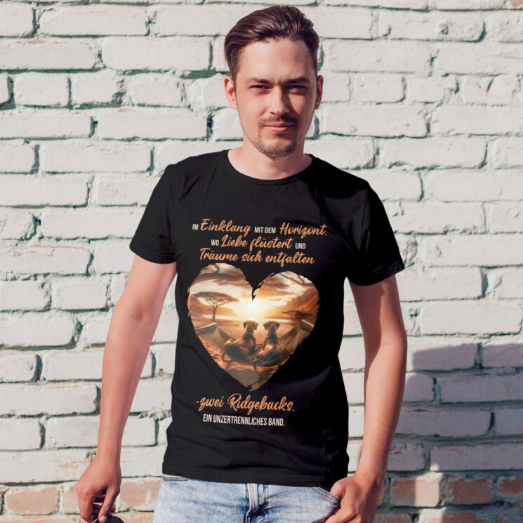 T-Shirt Ridgeback "Unzertrennliches Band" Schwarz – Bild 3