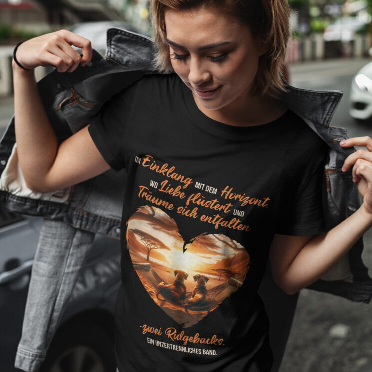 Damen T-Shirt Ridgeback "Unzertrennliches Band" Schwarz – Bild 3