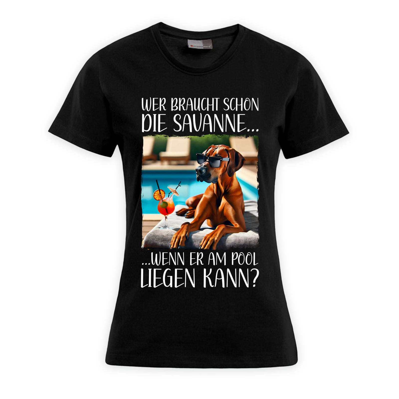 Damen T-Shirt Ridgeback "Pool" Schwarz – Bild 2