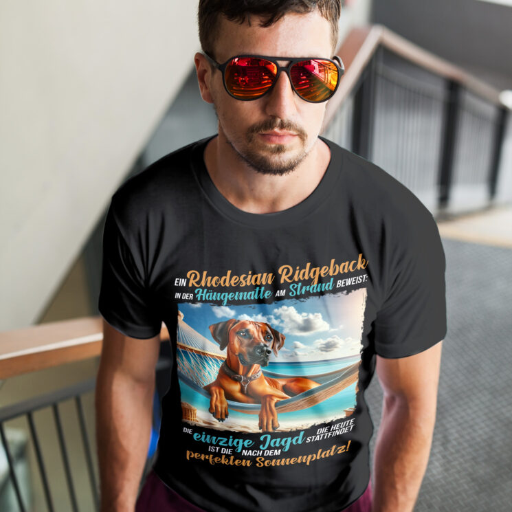 T-Shirt Ridgeback "Sonnenplatz" Schwarz – Bild 3