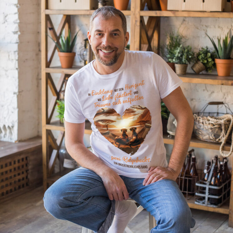 T-Shirt Ridgeback "Unzertrennliches Band" Weiß – Bild 3