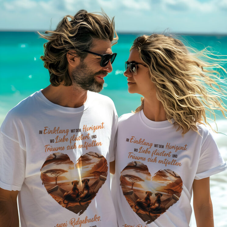 T-Shirt Ridgeback "Unzertrennliches Band" Weiß – Bild 4