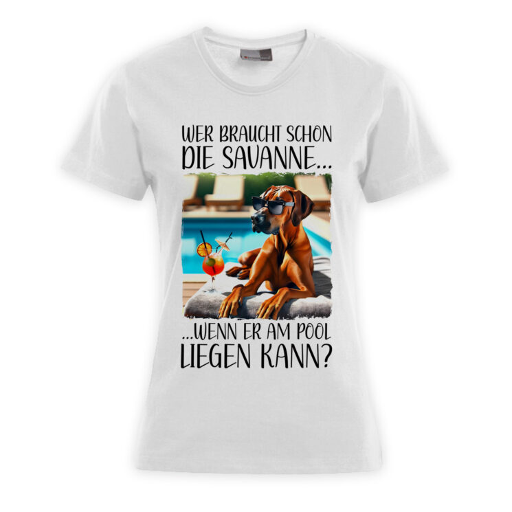 Damen T-Shirt Ridgeback "Pool" Weiß – Bild 2